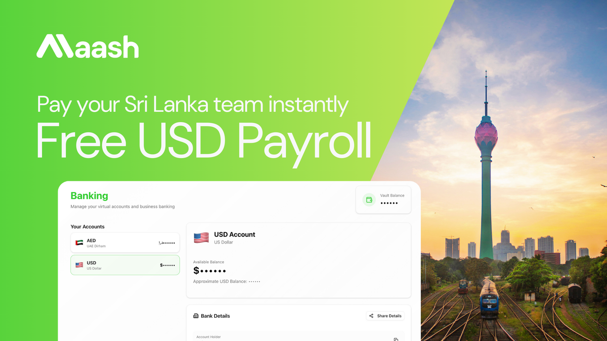 Free, instant USD Payroll for Sri Lanka team 